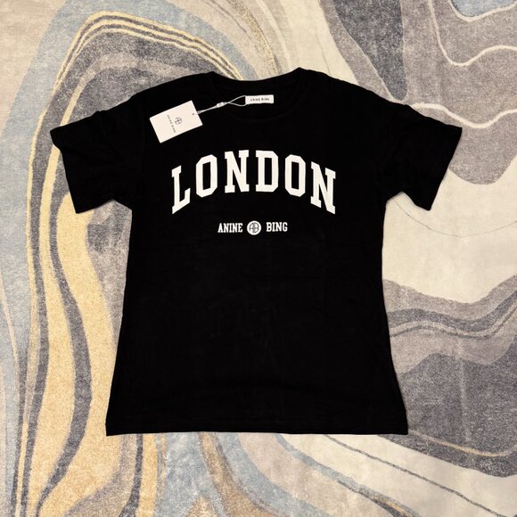 Anine Bing London Black Tee Womens Small Medium Or Large - Picture 1 of 4